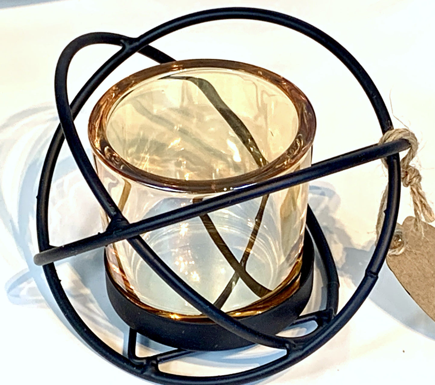 Järn ljushållare med 1 glas Dekor Cocholate.se