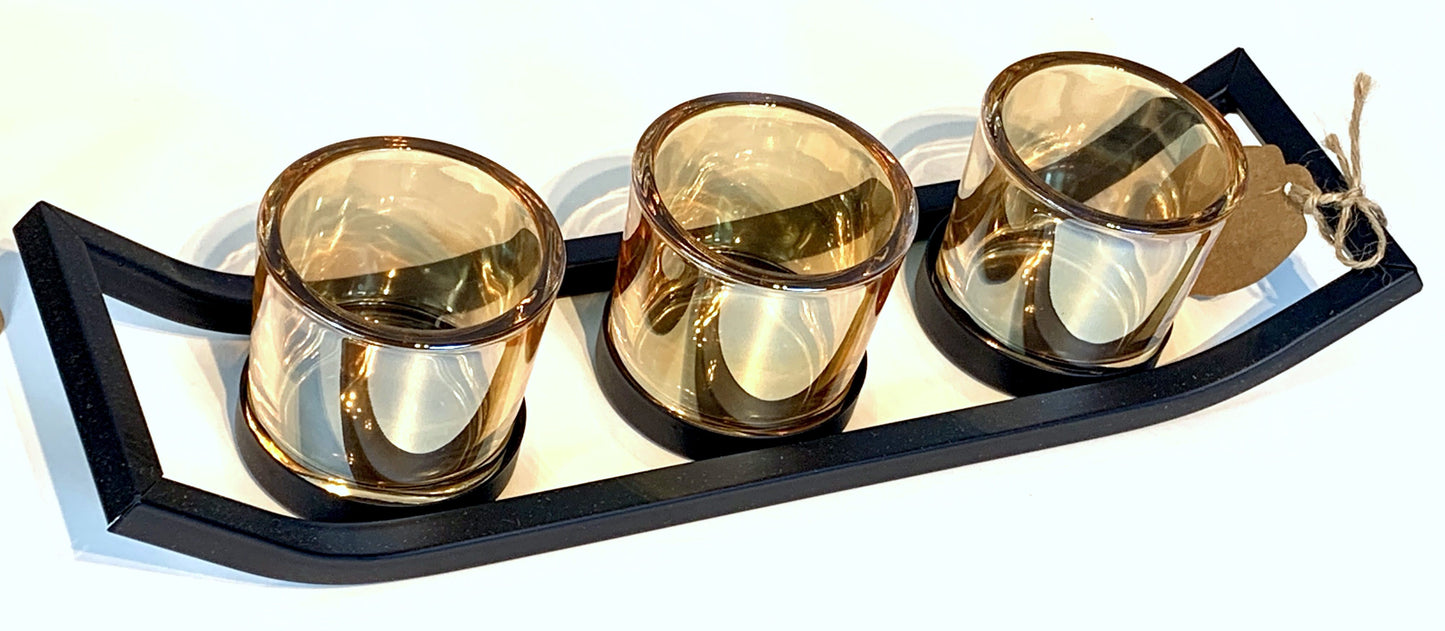 Ljushållare med 3 glas Dekor Cocholate.se